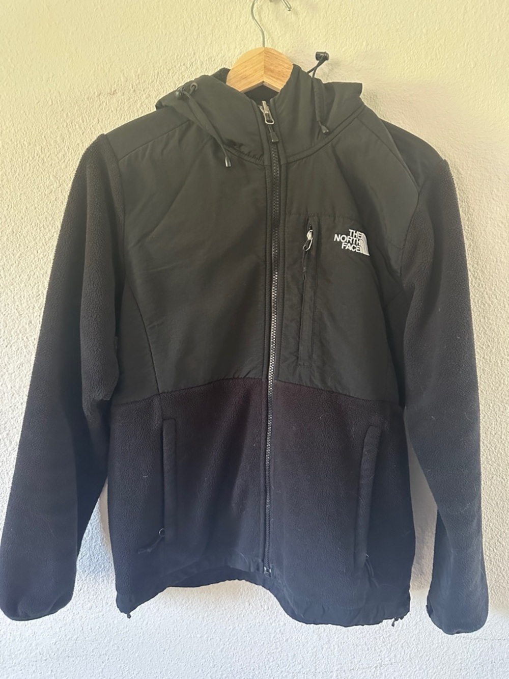 The North Face Black Hooded Zip-Up Fleece Jacket